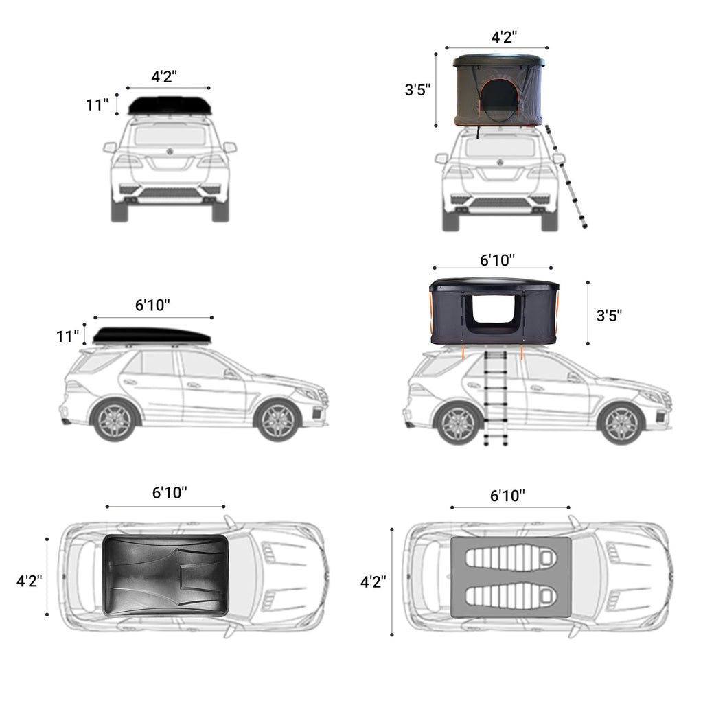 KingCamp 2-Person Rooftop Tent