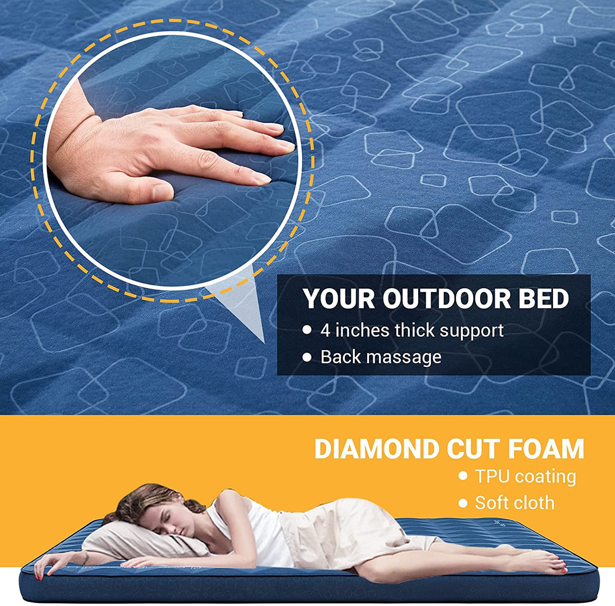 KingCamp 4" Thick Double Self-Inflating Camping Pad