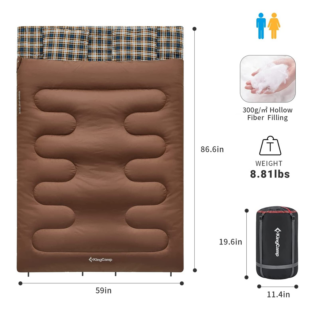 KingCamp SNOWFLAKE 300D Double Flannel Sleeping Bag
