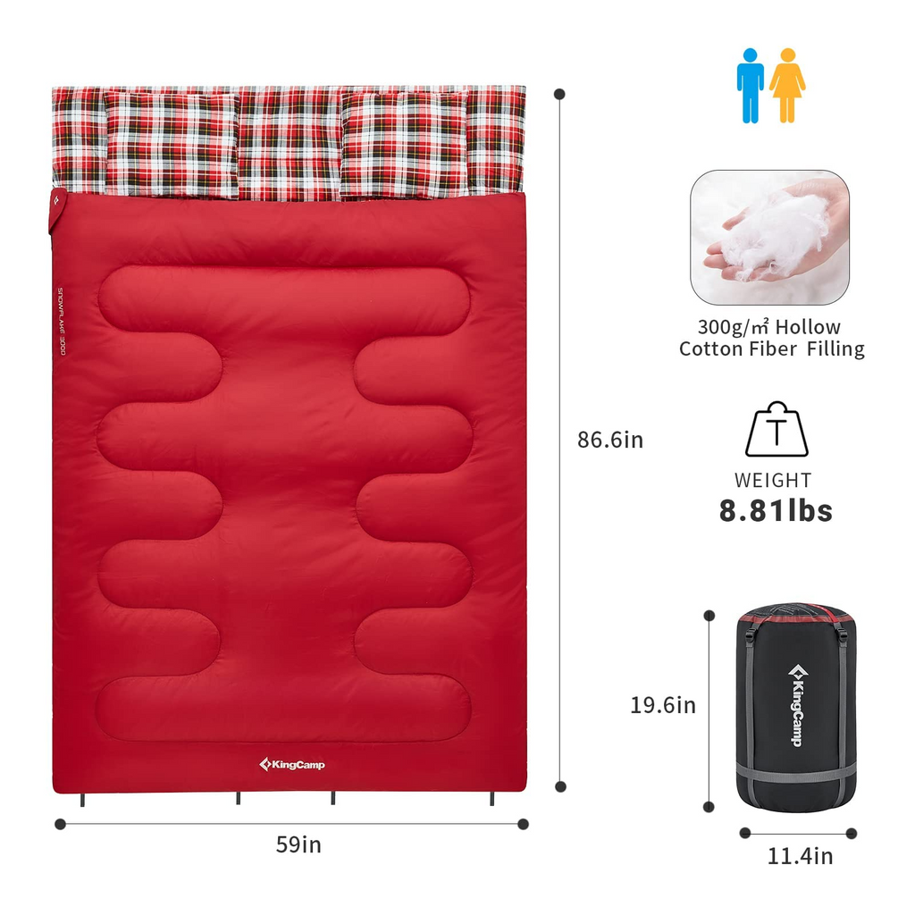 KingCamp SNOWFLAKE 300D Double Flannel Sleeping Bag