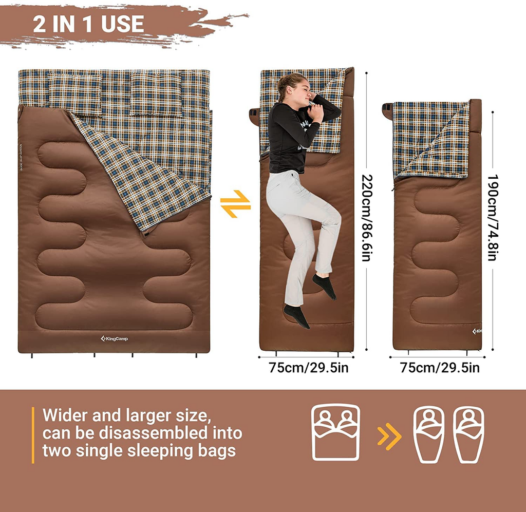 KingCamp SNOWFLAKE 300D Double Flannel Sleeping Bag