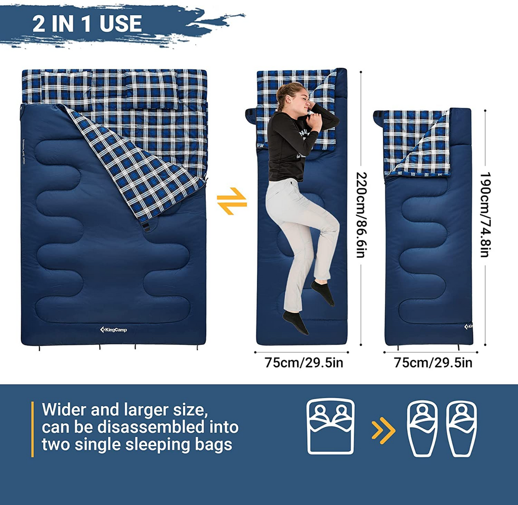 KingCamp SNOWFLAKE 300D Double Flannel Sleeping Bag