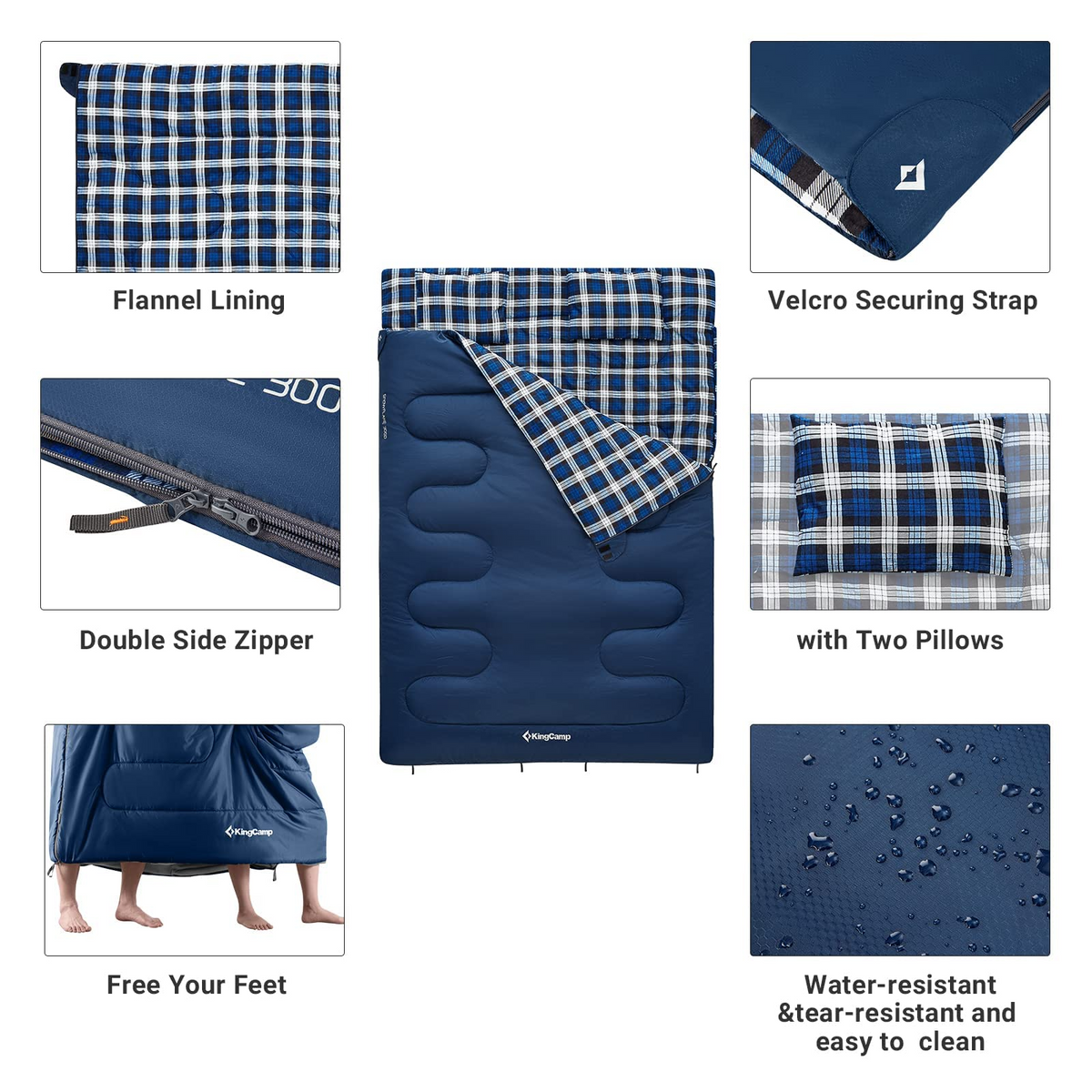 KingCamp SNOWFLAKE 300D Double Flannel Sleeping Bag