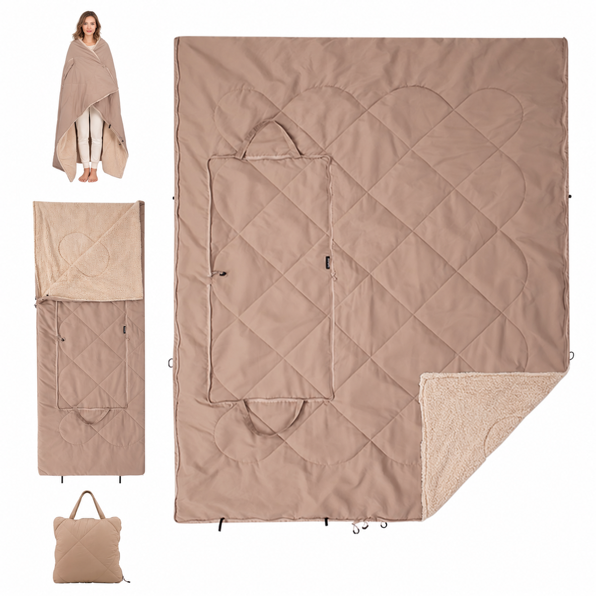 KingCamp Versatile 4-in-1 Lambswool Blanket