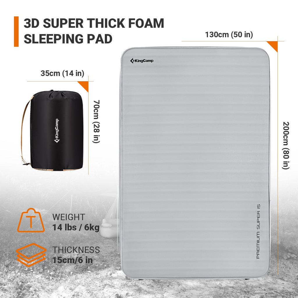 KingCamp PREMIUM SUPER 15 Self-Inflating Camping Sleeping Pad