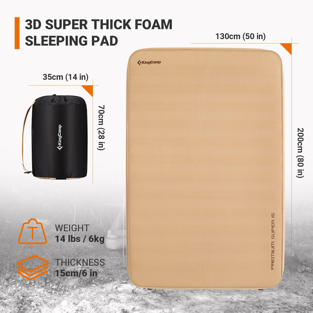 KingCamp PREMIUM SUPER 15 Self-Inflating Camping Sleeping Pad