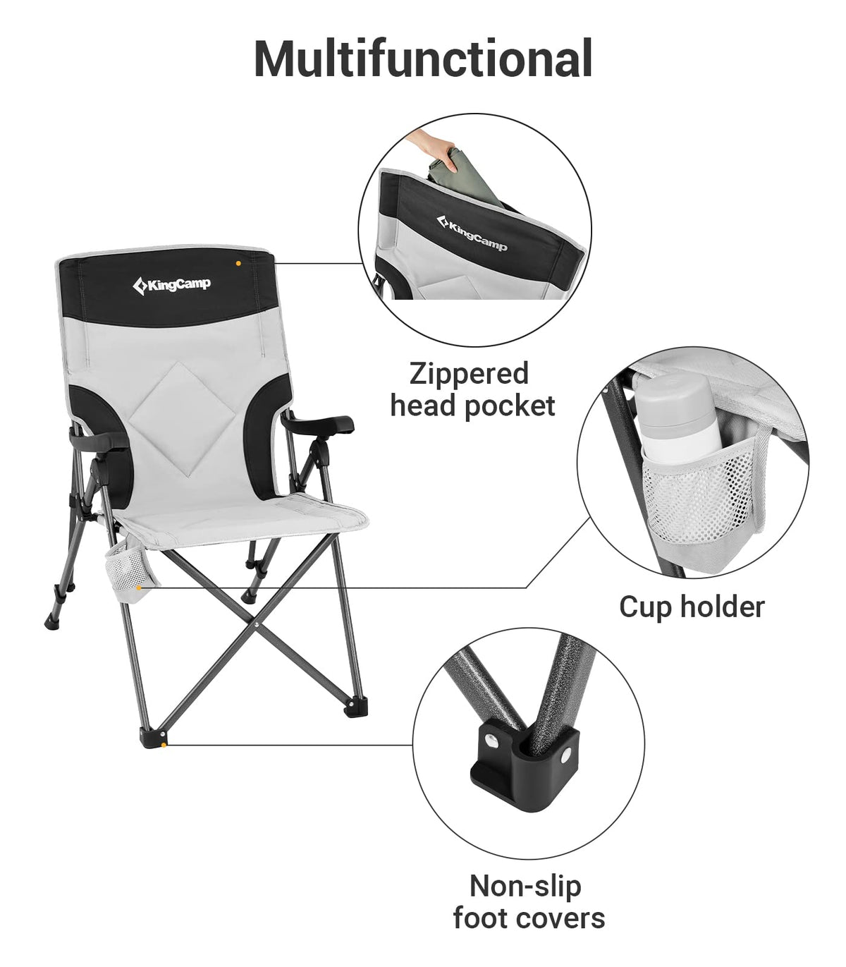 KingCamp Adjustable Heavy Duty High Back Chairs