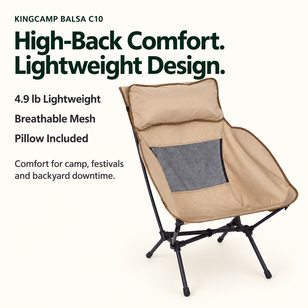 KingCamp BALSA C10 Lightweight High-Back Aluminum Chair