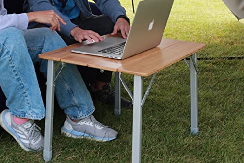 KingCamp Bamboo Folding Adjustable Height Camping Table 39x26