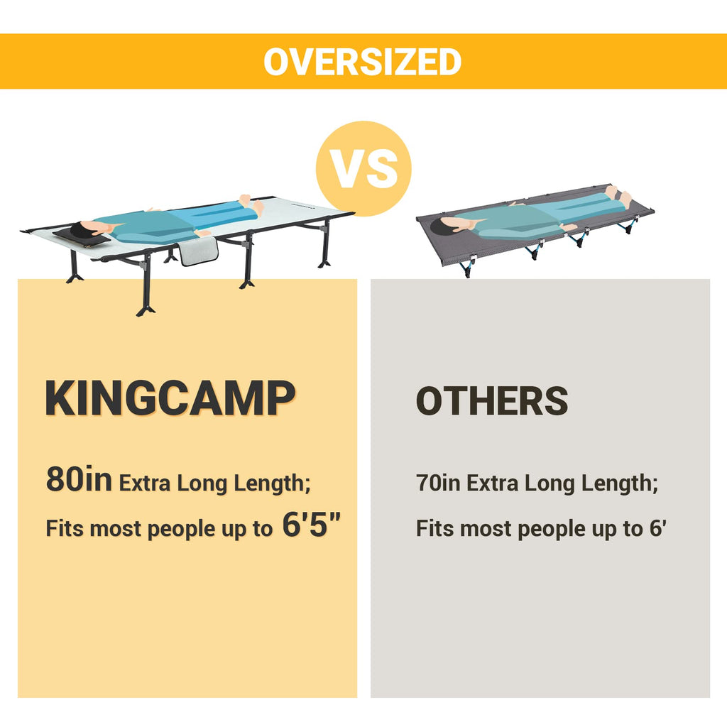 KingCamp SEQUOIA Extra Long Portable Camping Bed Cot