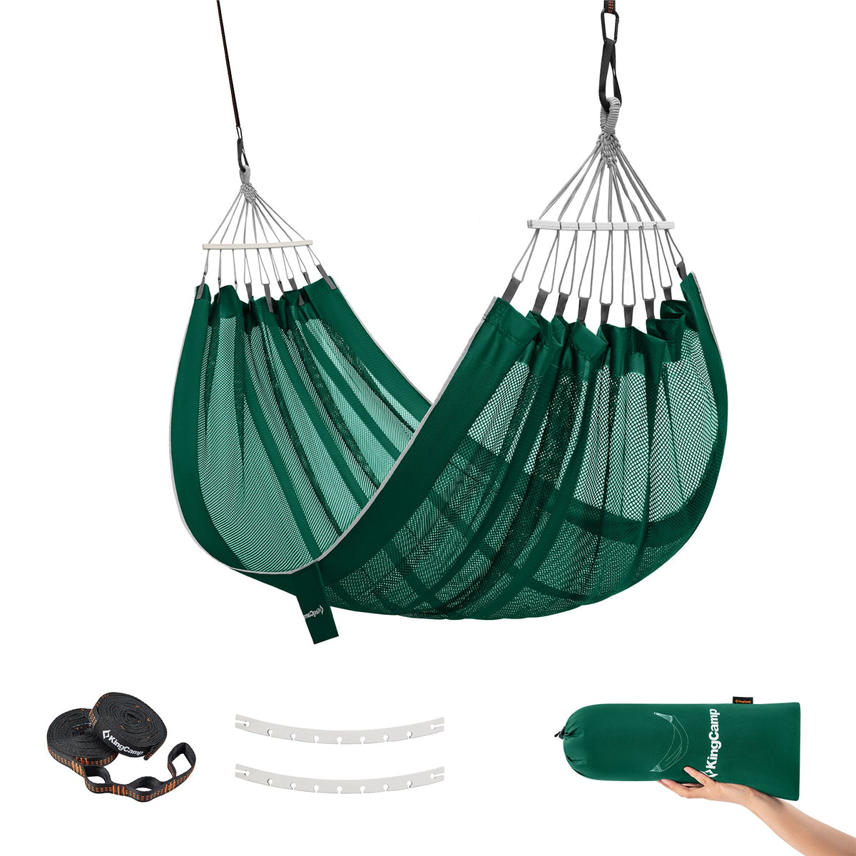 KingCamp Double Mesh Hammock with 2 Tree Straps