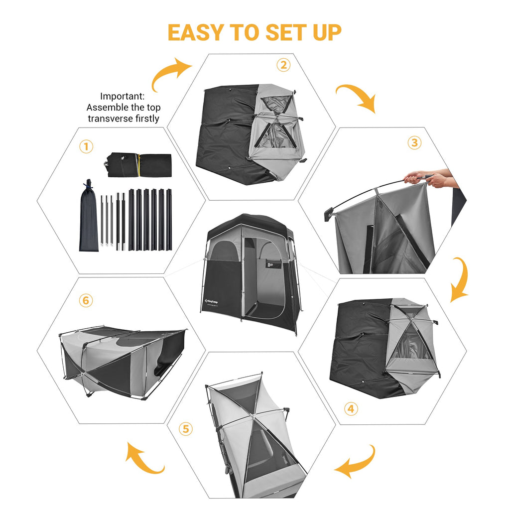 KingCamp Double Room Camping Shower Tent