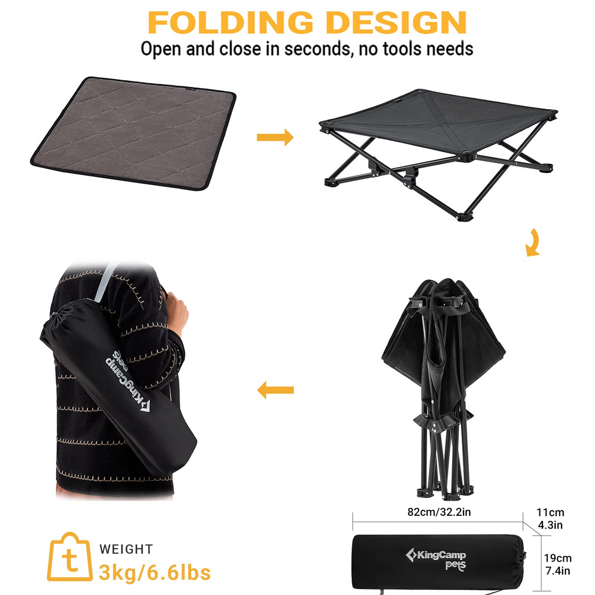 KingCamp PETS Elevated Outdoor Raised Mat