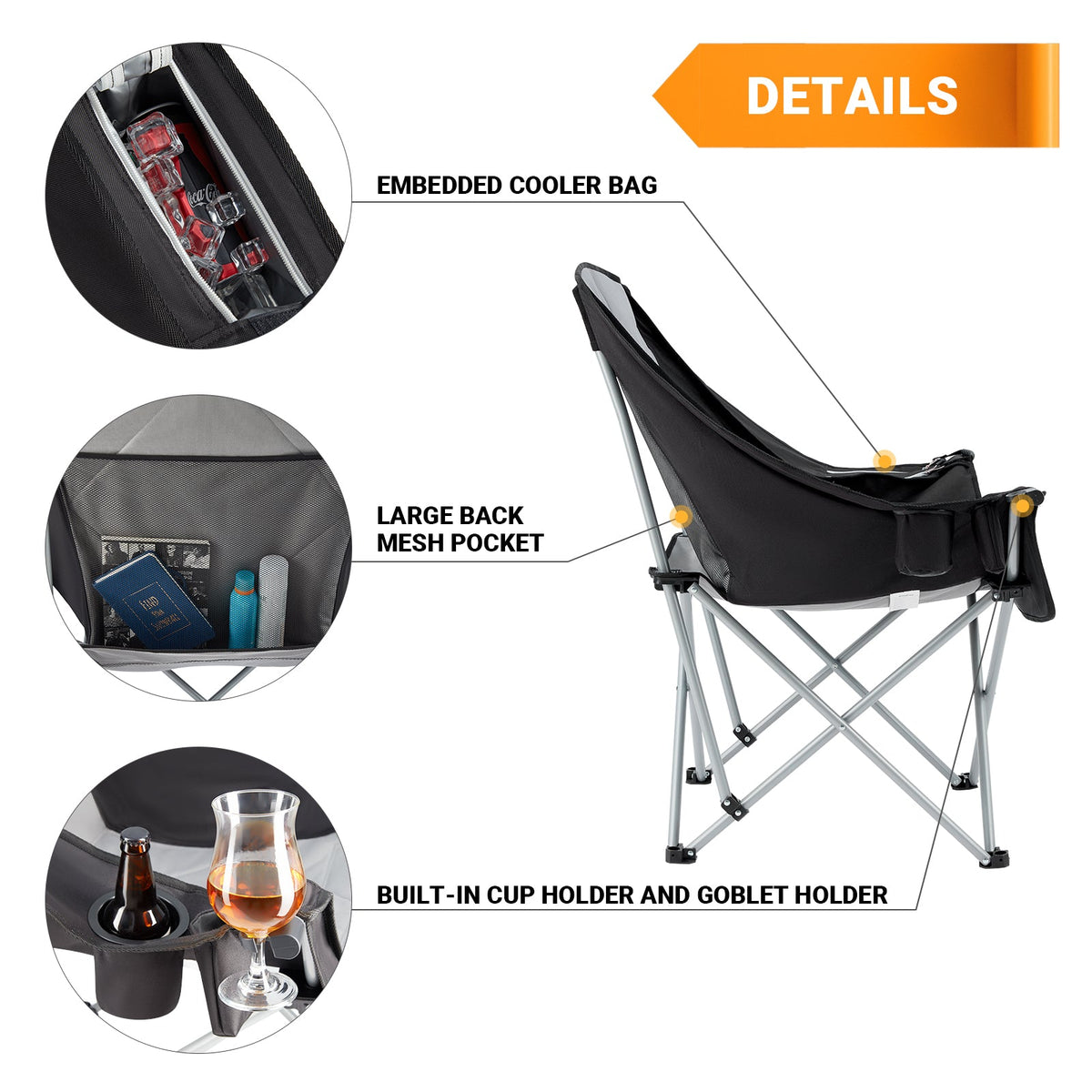 KingCamp CANNA C10 Oversized Padded Sofa Moon Chair