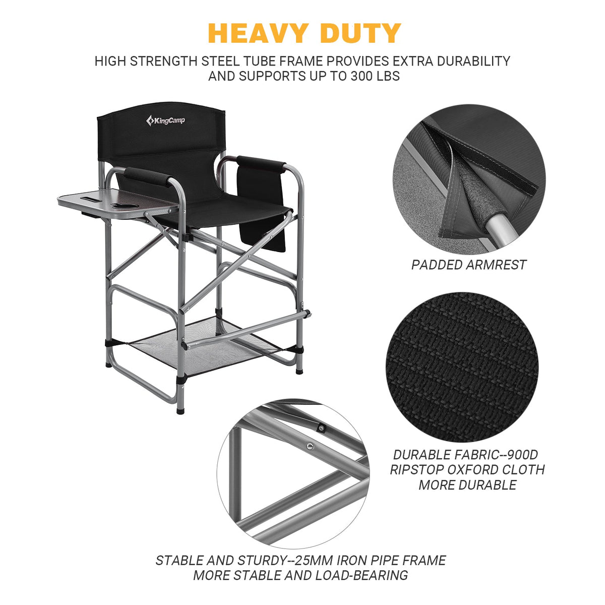 KingCamp Extra Tall Bar Height Director Chair
