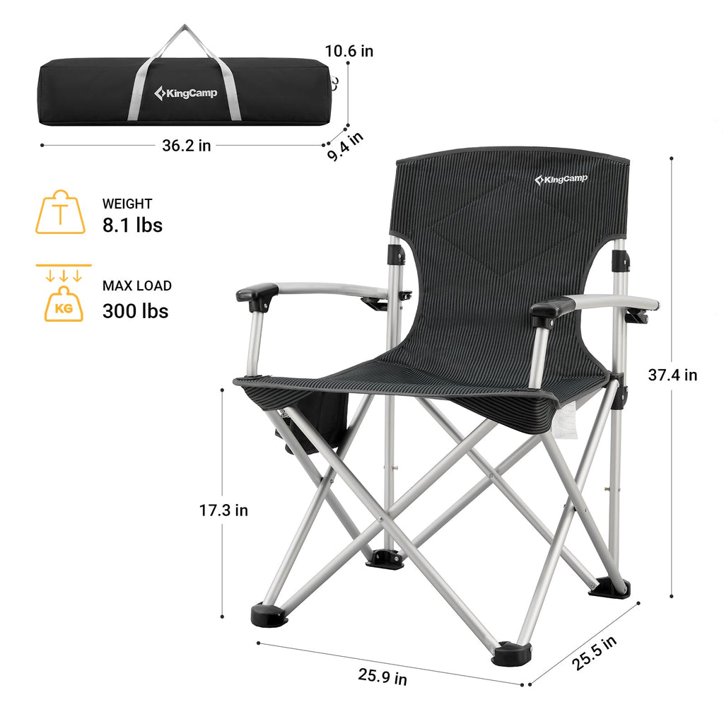 KingCamp Timeless Aluminum Tube Hard Arm Chair Camping Chair | Lifetime Warranty