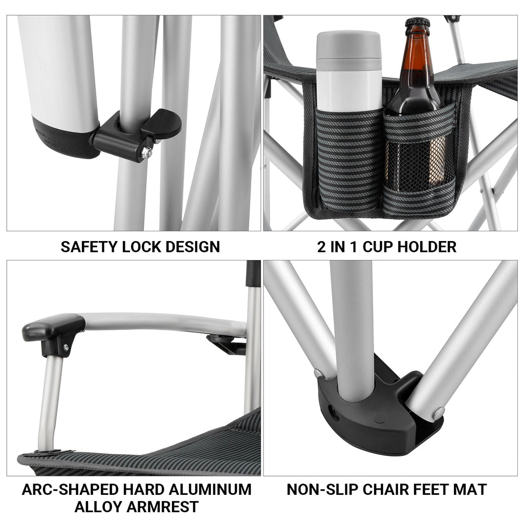 KingCamp Timeless Aluminum Tube Hard Arm Chair Camping Chair | Lifetime Warranty