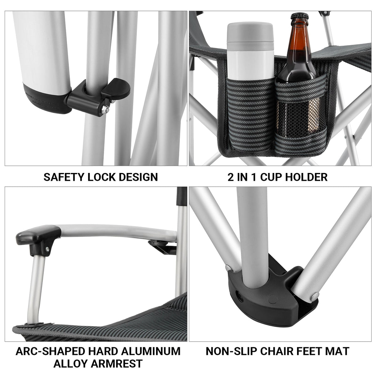 KingCamp Timeless Aluminum Tube Hard Arm Chair Camping Chair | Lifetime Warranty
