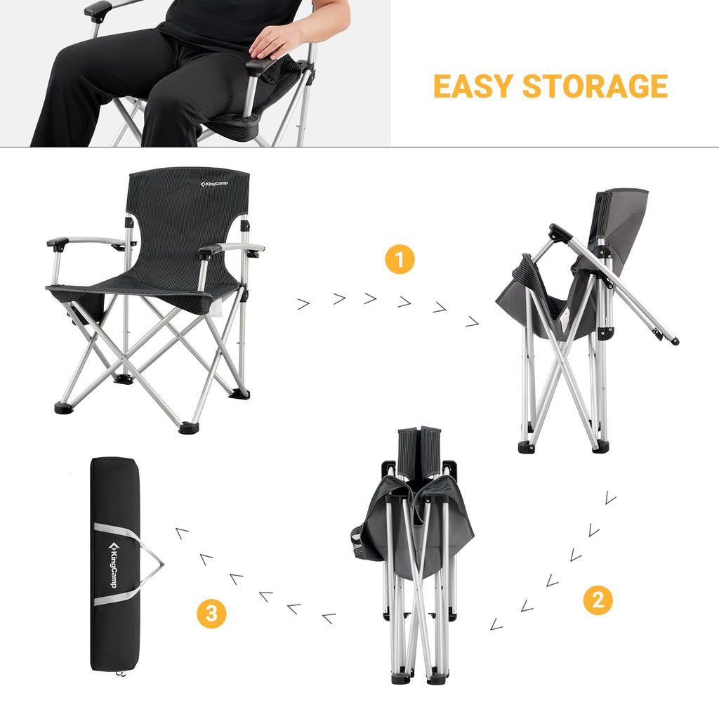 KingCamp Timeless Aluminum Tube Hard Arm Chair Camping Chair | Lifetime Warranty