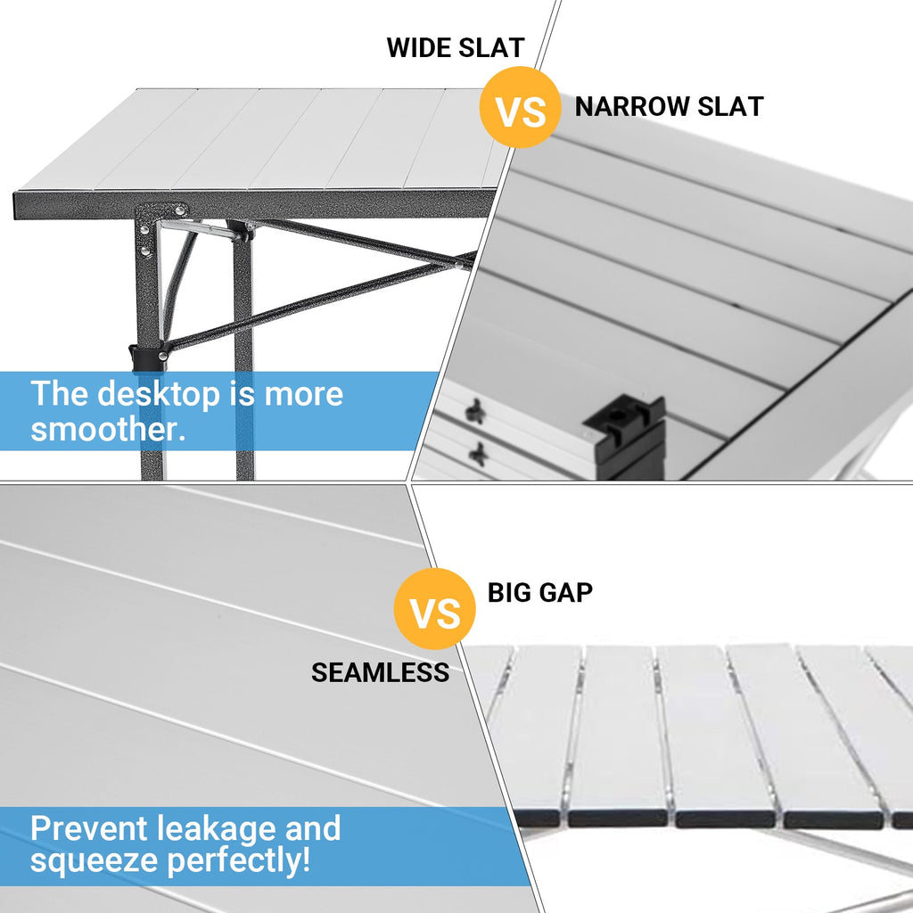 KingCamp GRANITE Aluminum Folding Table for 4-6 Person 53x27