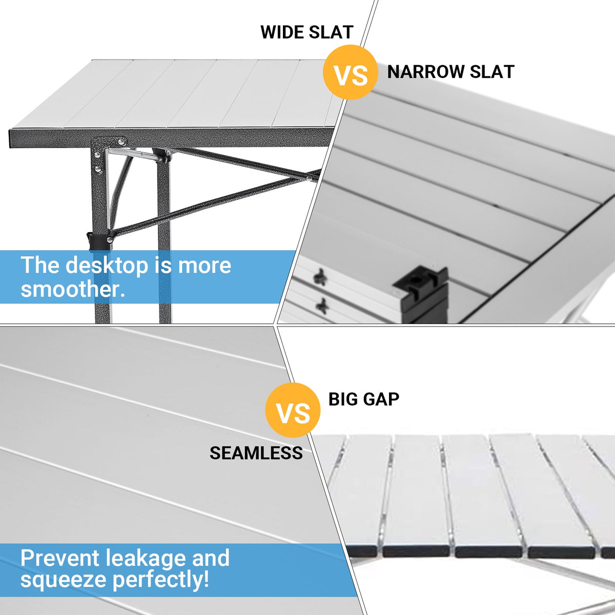 KingCamp GRANITE Aluminum Folding Table for 4-6 Person 53x27