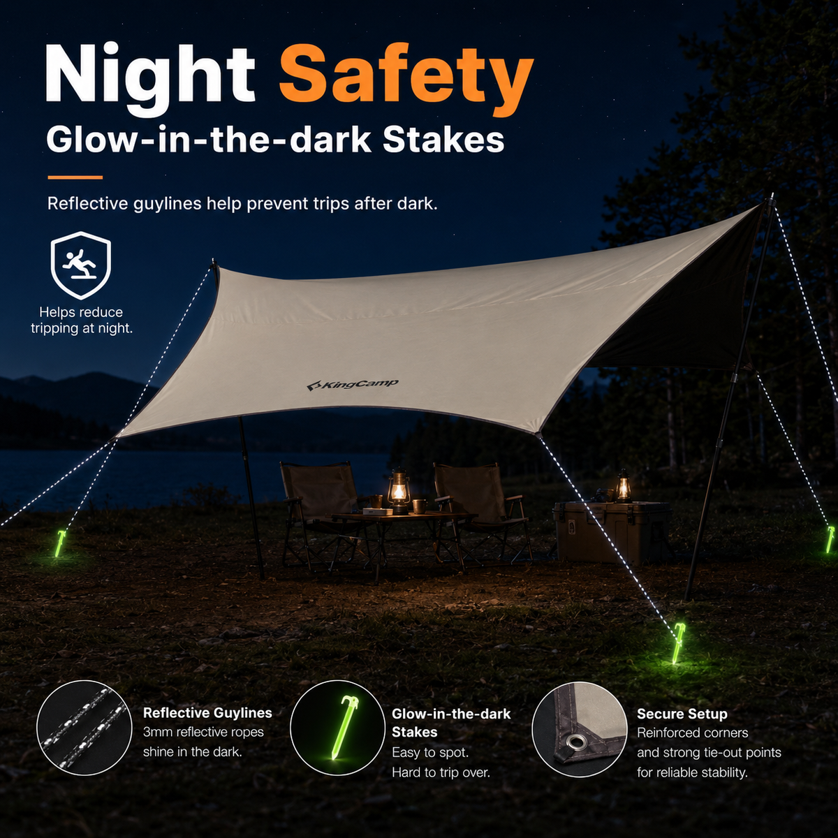 KingCamp Hexa Blackout Heavy-duty Tarp Shelter