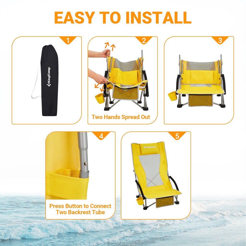 KingCamp High Mesh Back Beach Folding Chair