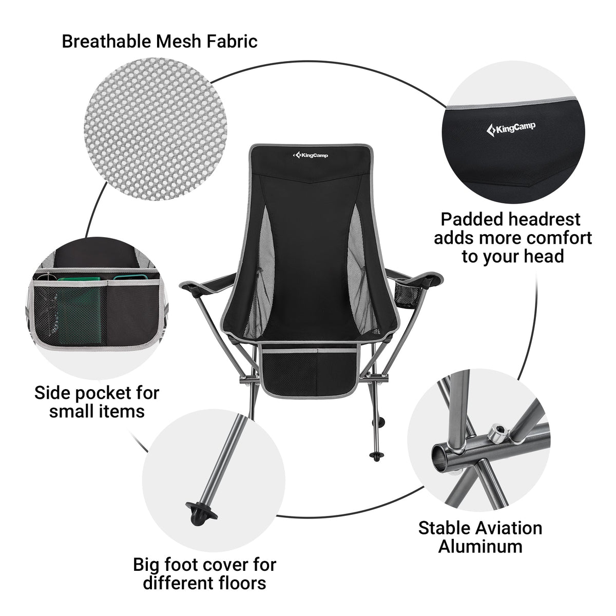KingCamp Lightweight Highback Camping Chairs