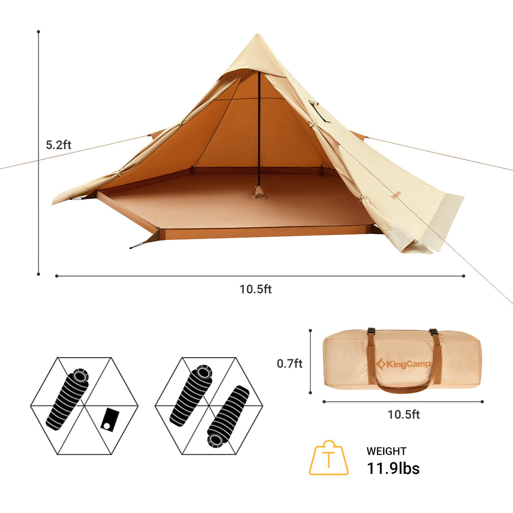 KingCamp TORINO 4-Season Waterproof Tipi Tent