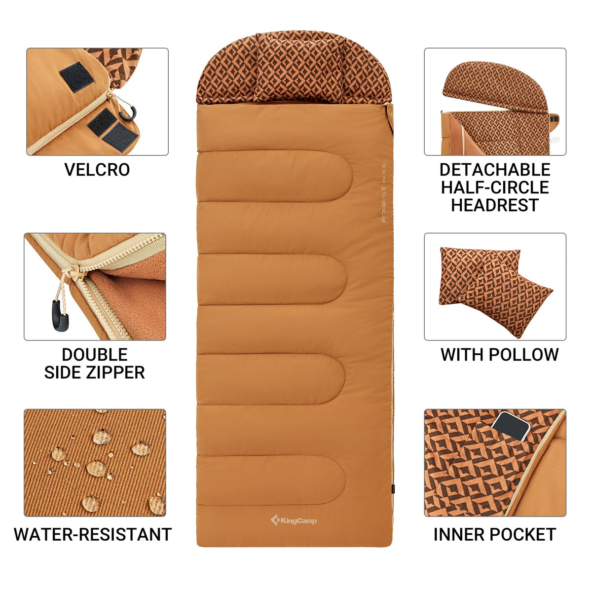 KingCamp 3-in-1 Sleeping Bag with Removable Liner