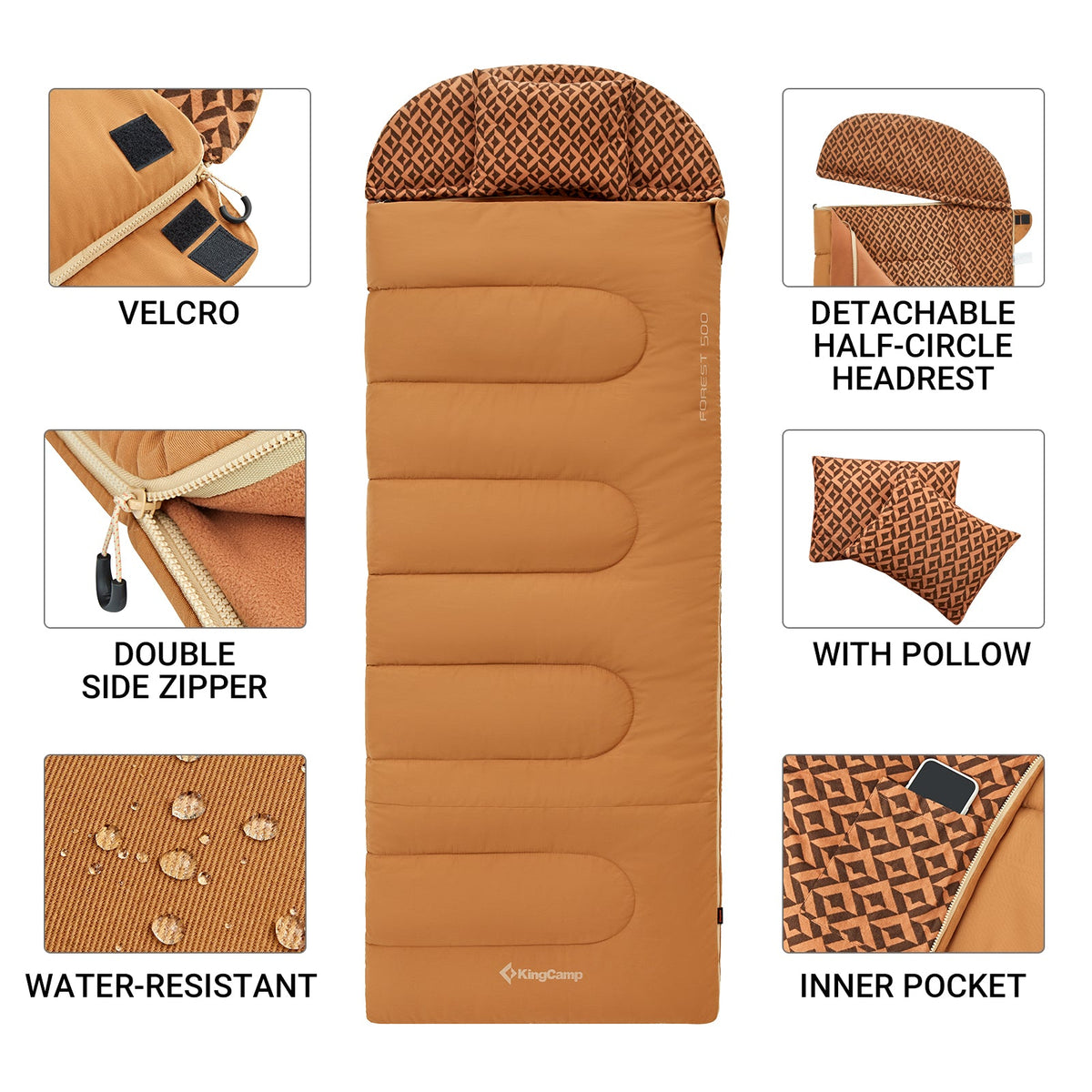 KingCamp 3-in-1 Sleeping Bag with Removable Liner