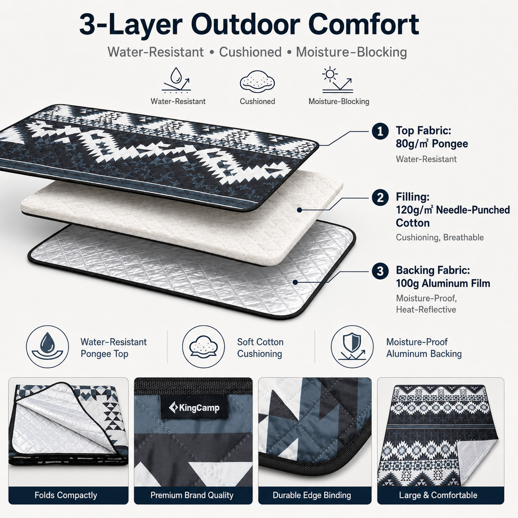 KingCamp ISIAY MAX 2.8 Extra-Large Waterproof Camping Tent Mat - Bohemian Pattern