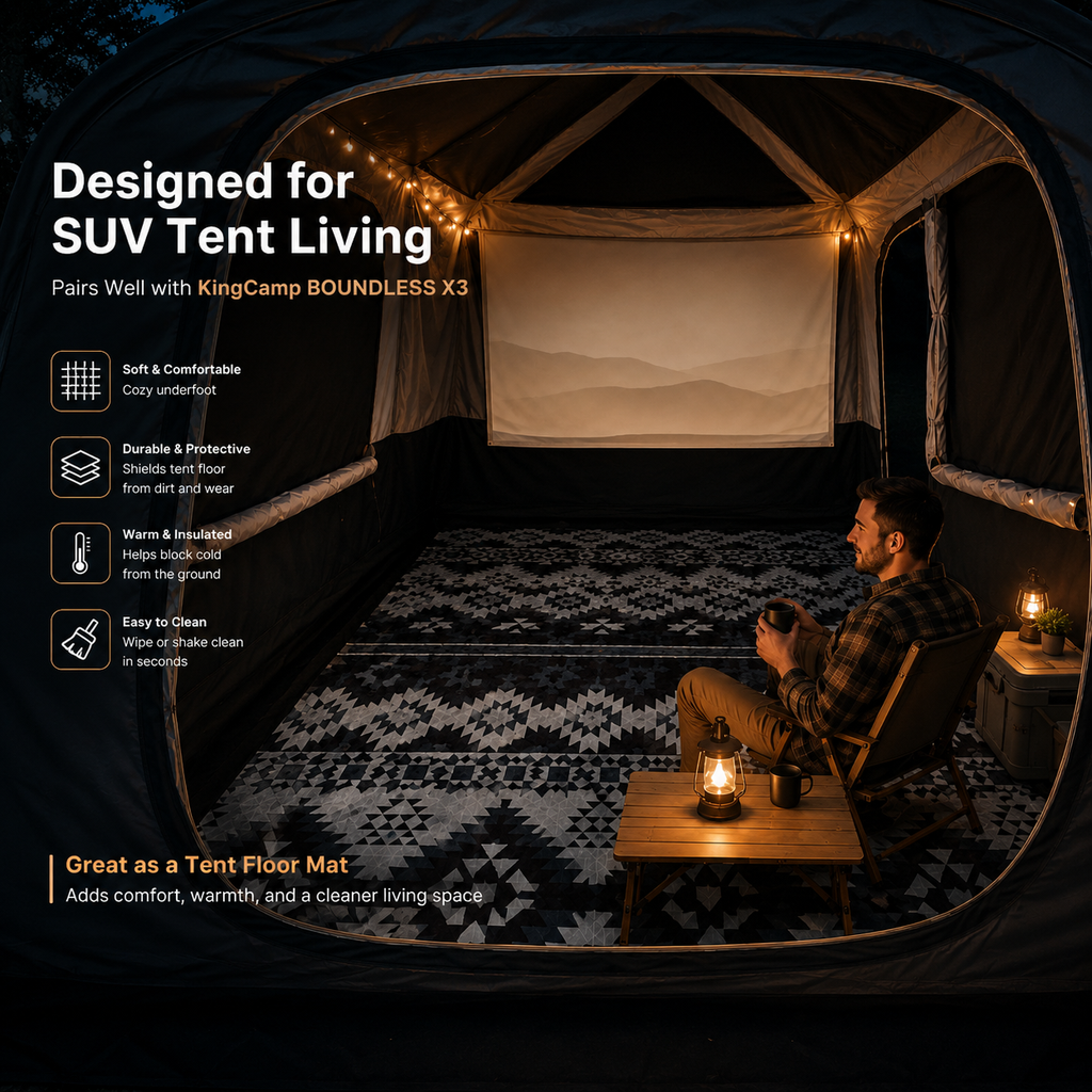 KingCamp ISIAY MAX 2.8 Extra-Large Waterproof Camping Tent Mat - Bohemian Pattern