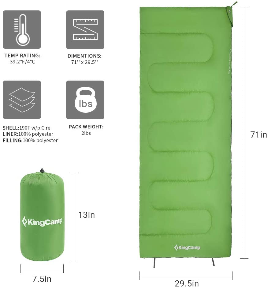 KingCamp Joinable Envelope Lightweight Adults Sleeping Bags