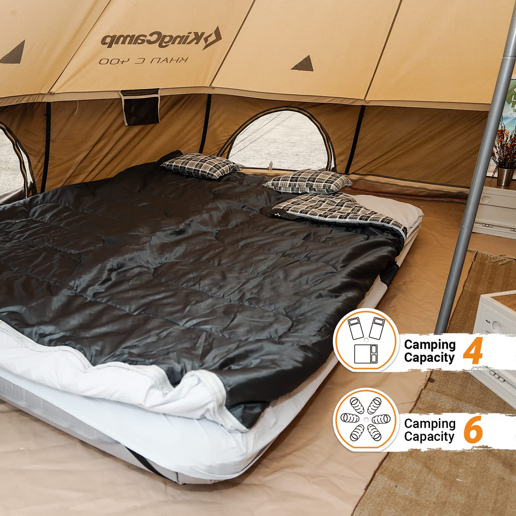 KingCamp KHAN C 400 Glamping Cotton Bell Tent 16.4ft/13.2ft