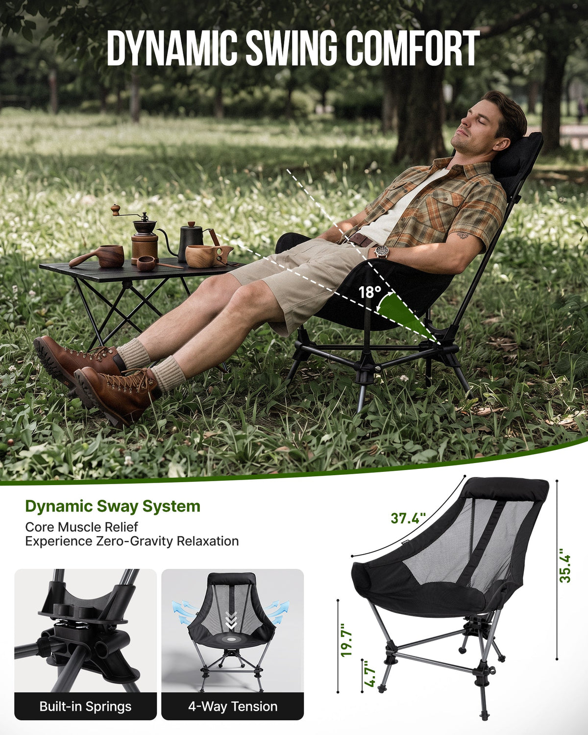KingCamp Lightweight High Back Camping Chair