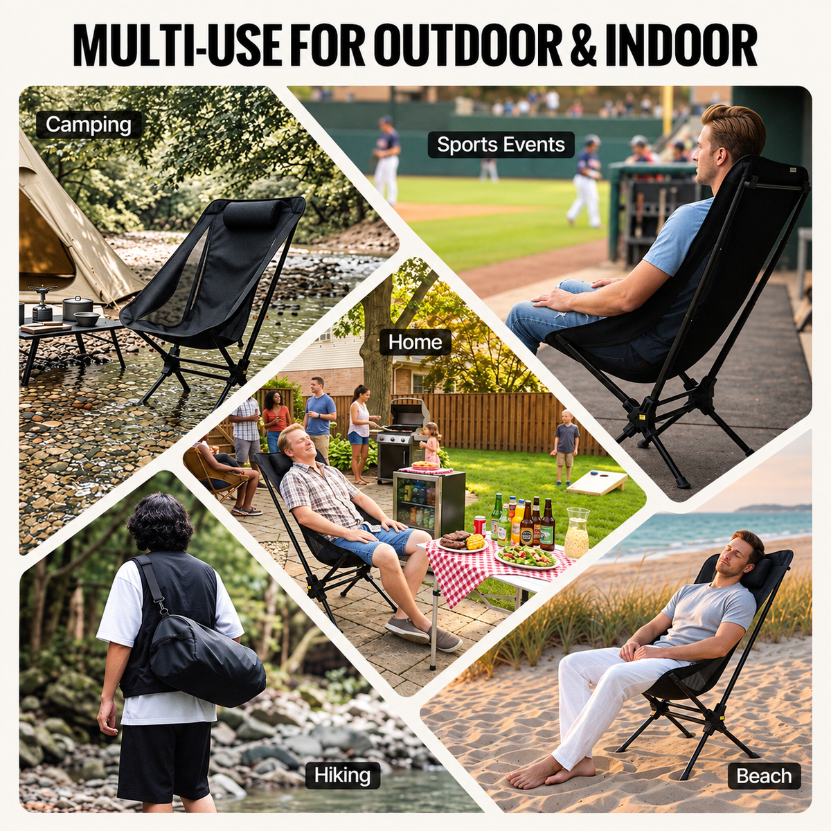KingCamp Lightweight High-Back Camping Chair
