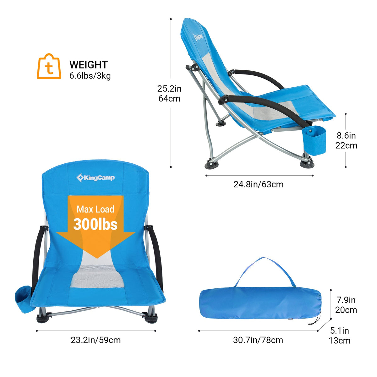 KingCamp Low Sling Beach Chairs
