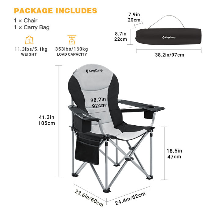KingCamp Lumbar Support Oversized Camping Chair
