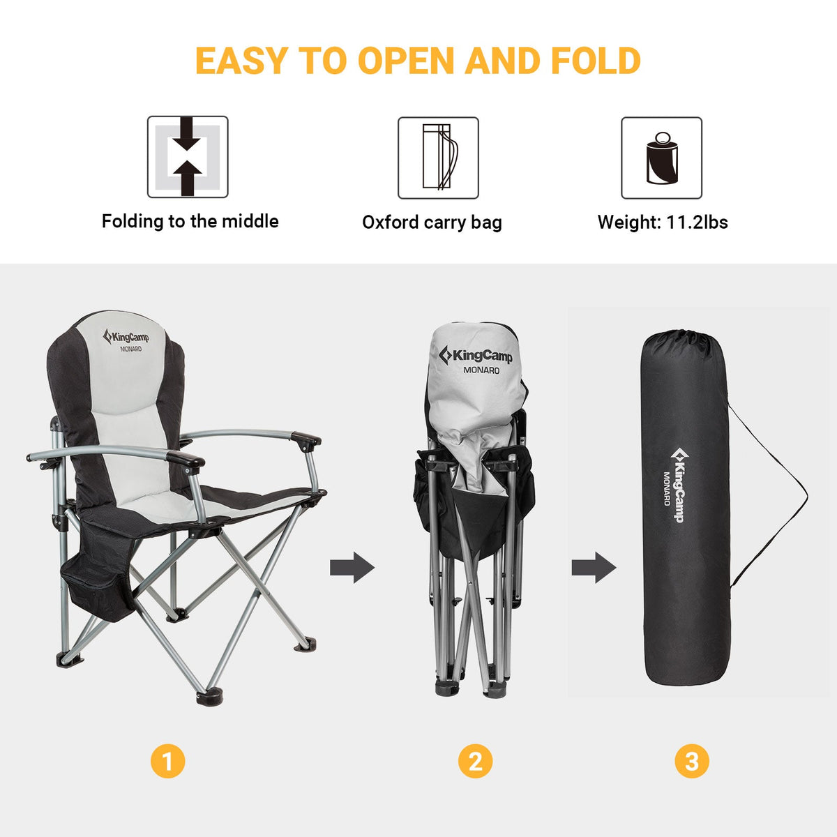 KingCamp Oversize Padded Heavy Duty Camping Chair