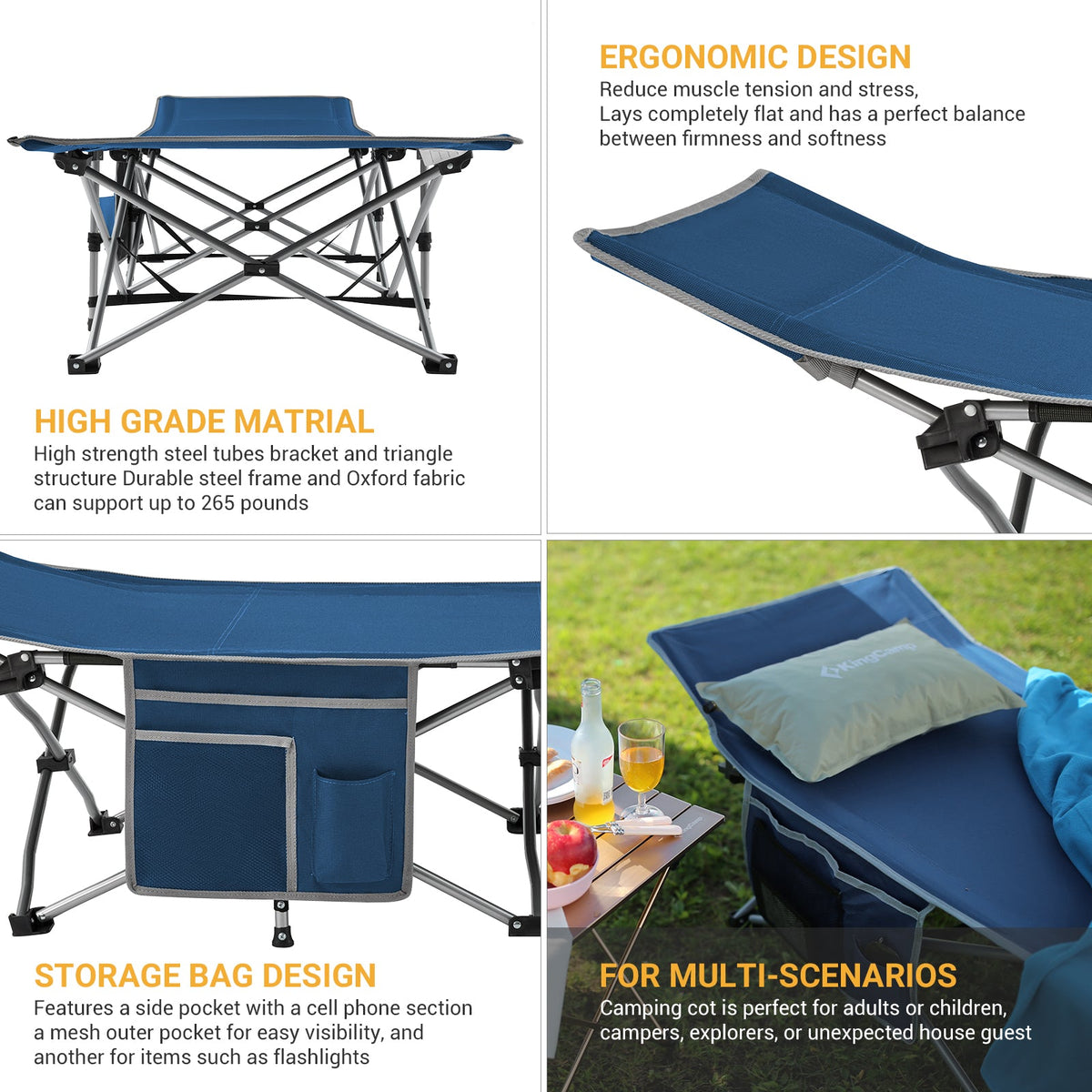 KingCamp Oversized Heavy Duty Camping Cot