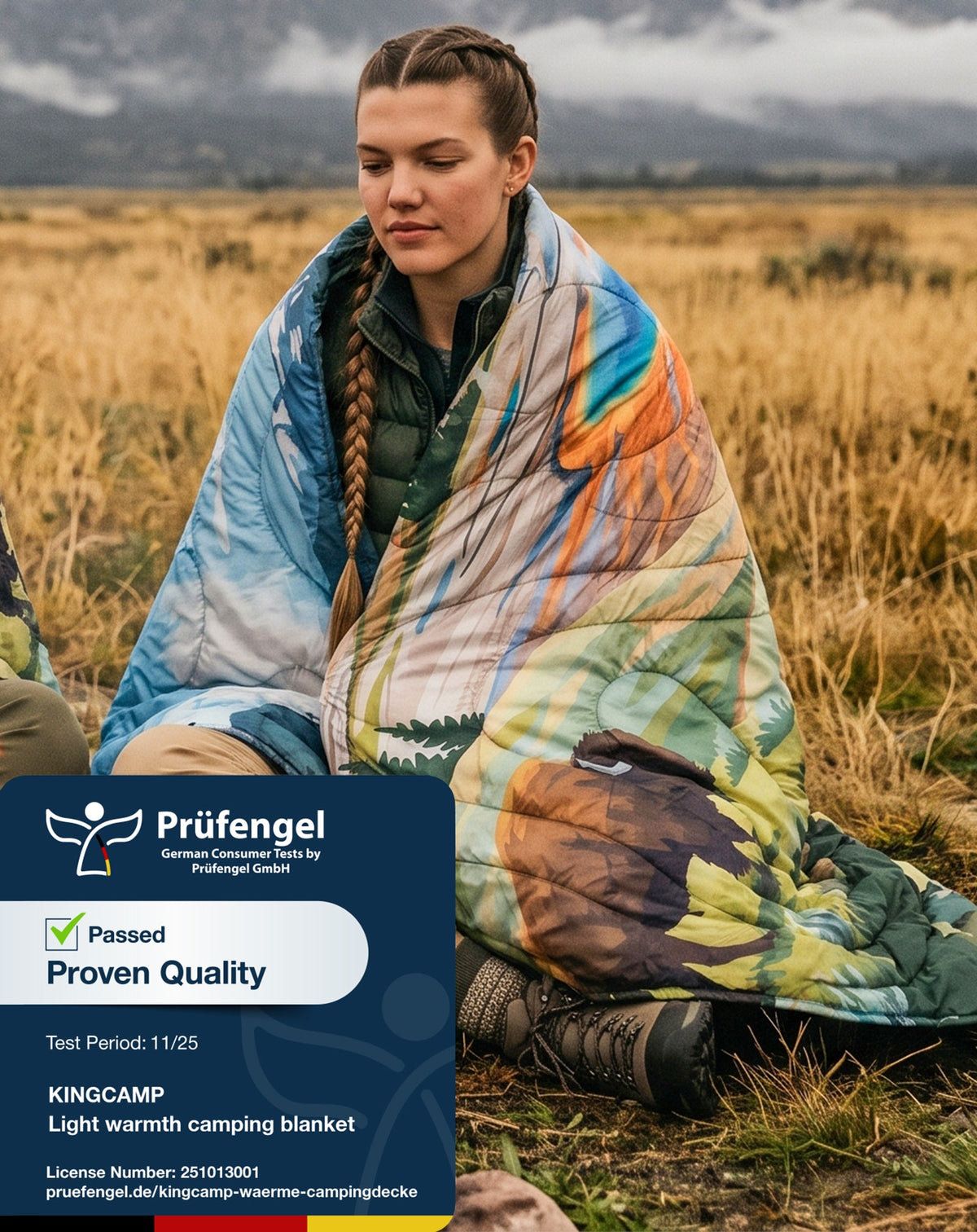 KingCamp SMART 150 XL Lightweight Camping Blanket – Prism / Canoe / Savan