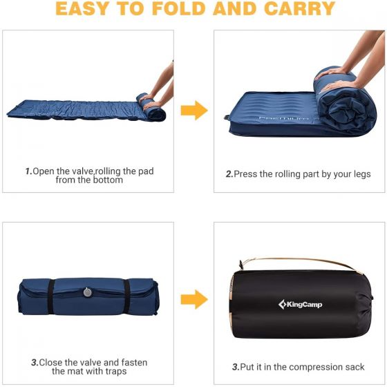 KingCamp PREMIUM 3D 7.5 Self-Inflating Double/Single Sleeping Mattress