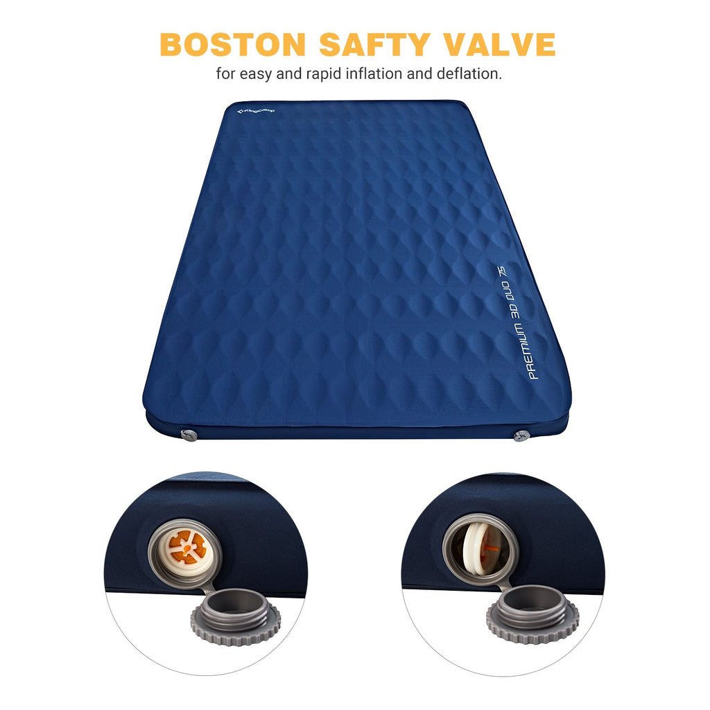 KingCamp PREMIUM 3D 7.5 Self-Inflating Double/Single Sleeping Mattress