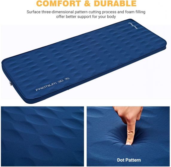 KingCamp PREMIUM 3D 7.5 Self-Inflating Double/Single Sleeping Mattress