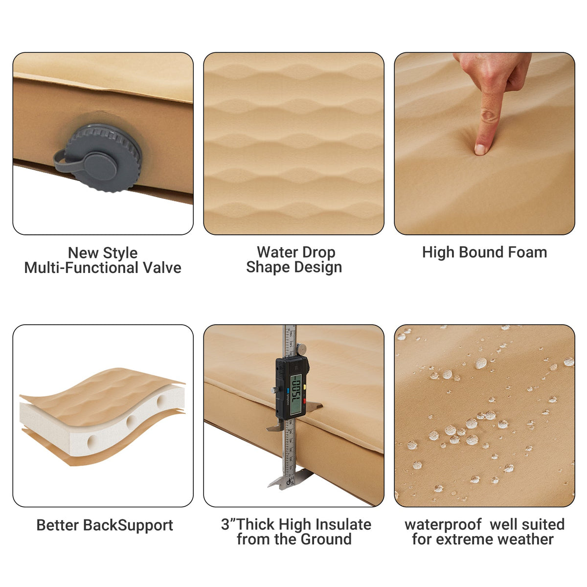KingCamp PREMIUM 3D 7.5 Self-Inflating Double/Single Sleeping Mattress