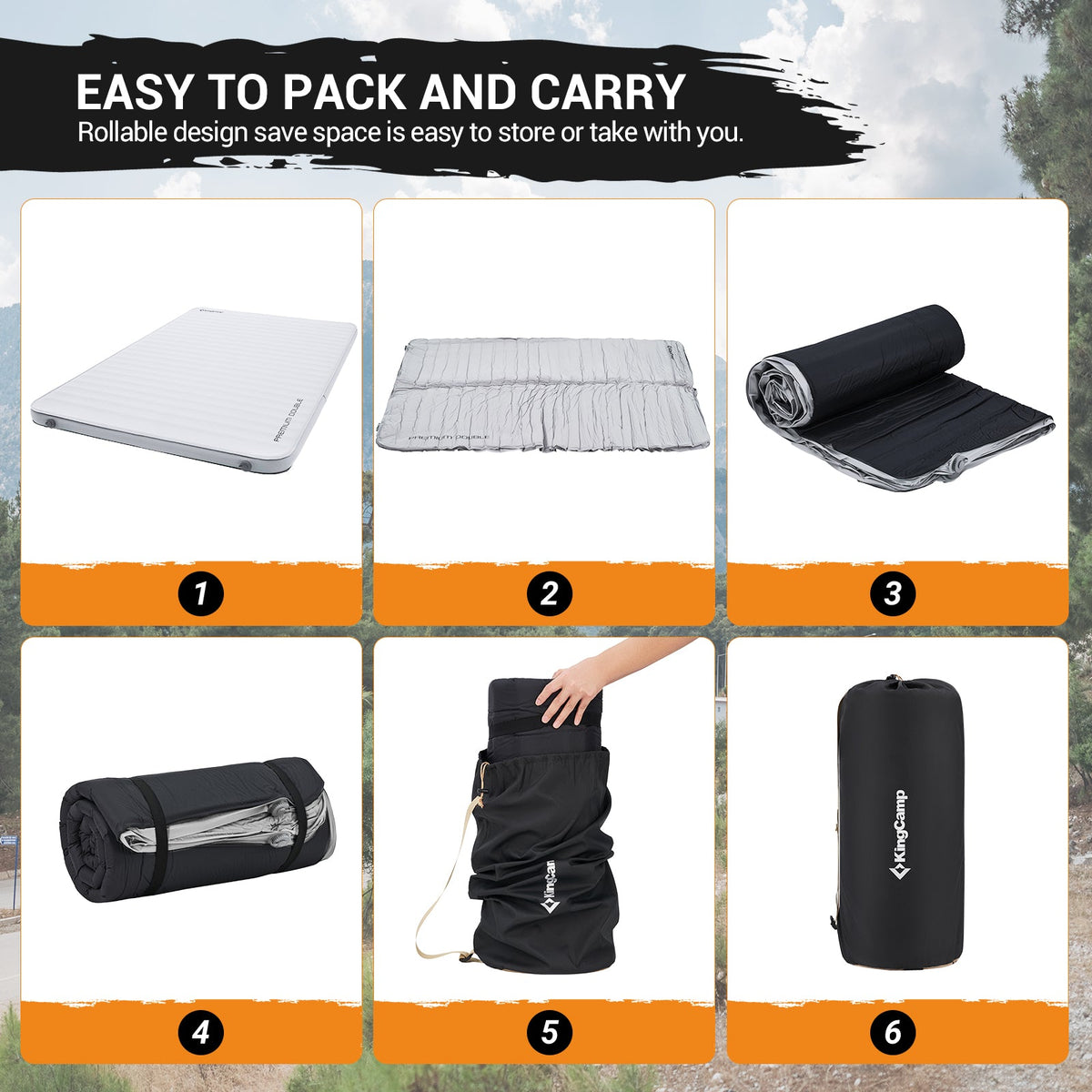 KingCamp PREMIUM Self Inflating Foam Sleeping Pad Double/Single