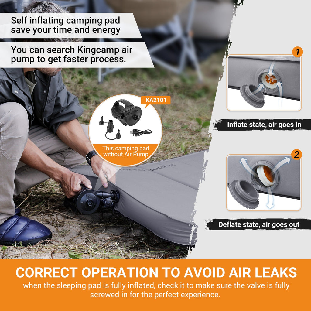 KingCamp PREMIUM Self Inflating Foam Sleeping Pad Double/Single