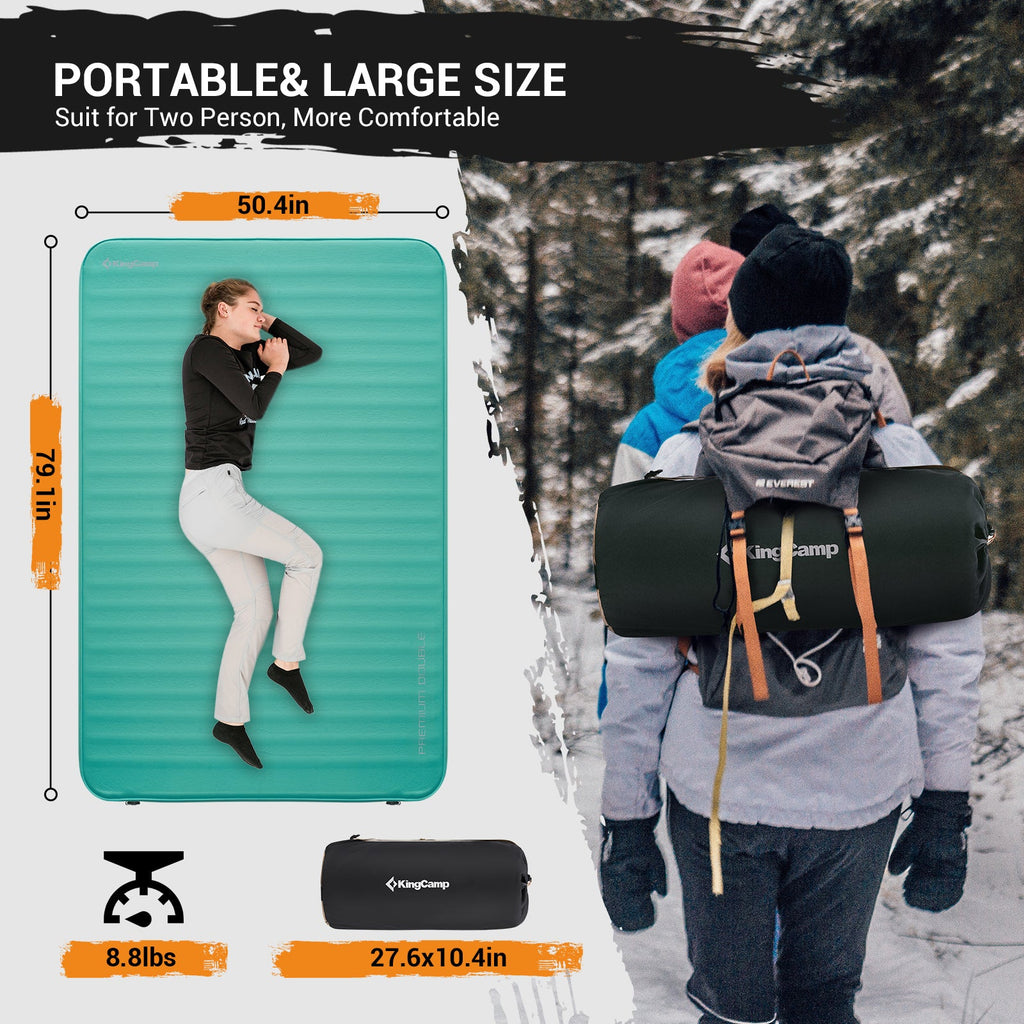 KingCamp PREMIUM Self Inflating Foam Sleeping Pad Double/Single