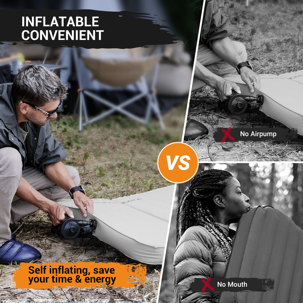 KingCamp PREMIUM Self Inflating Foam Sleeping Pad Double/Single
